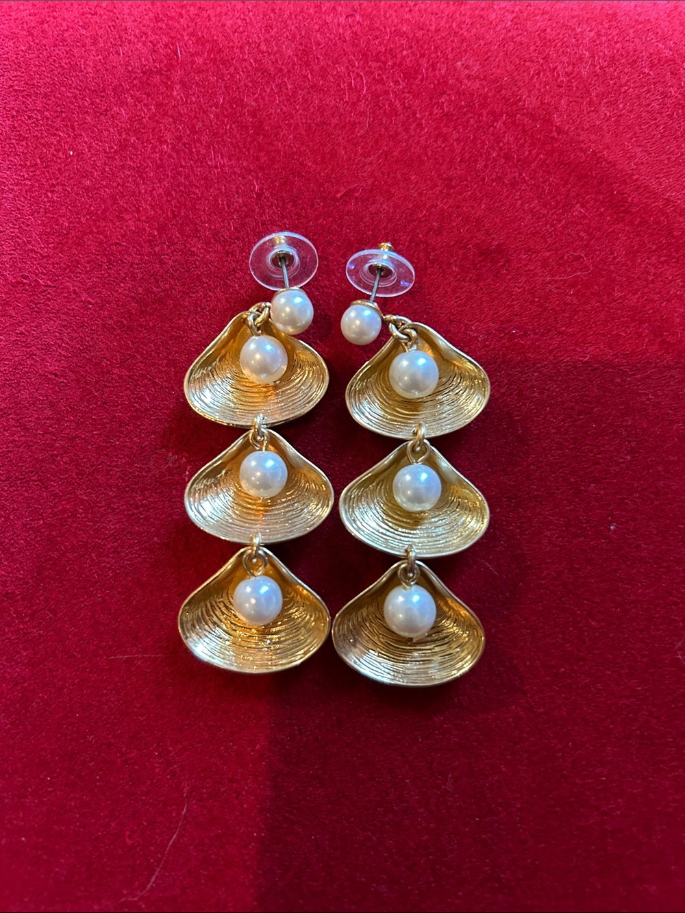 Gold-Tone Pearl Drop Dangle Earrings - Women Jewelry